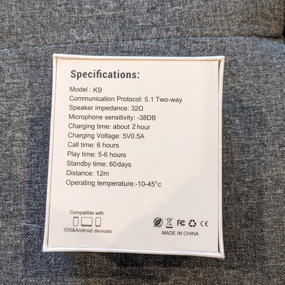 K9 True Wireless Stereo Bluetooth Headphones New Sealed - Picture 2 of 2